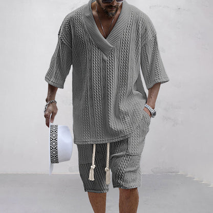 Joco | Men's Knit V-Neck & Shorts Set