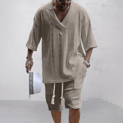 Joco | Men's Knit V-Neck & Shorts Set