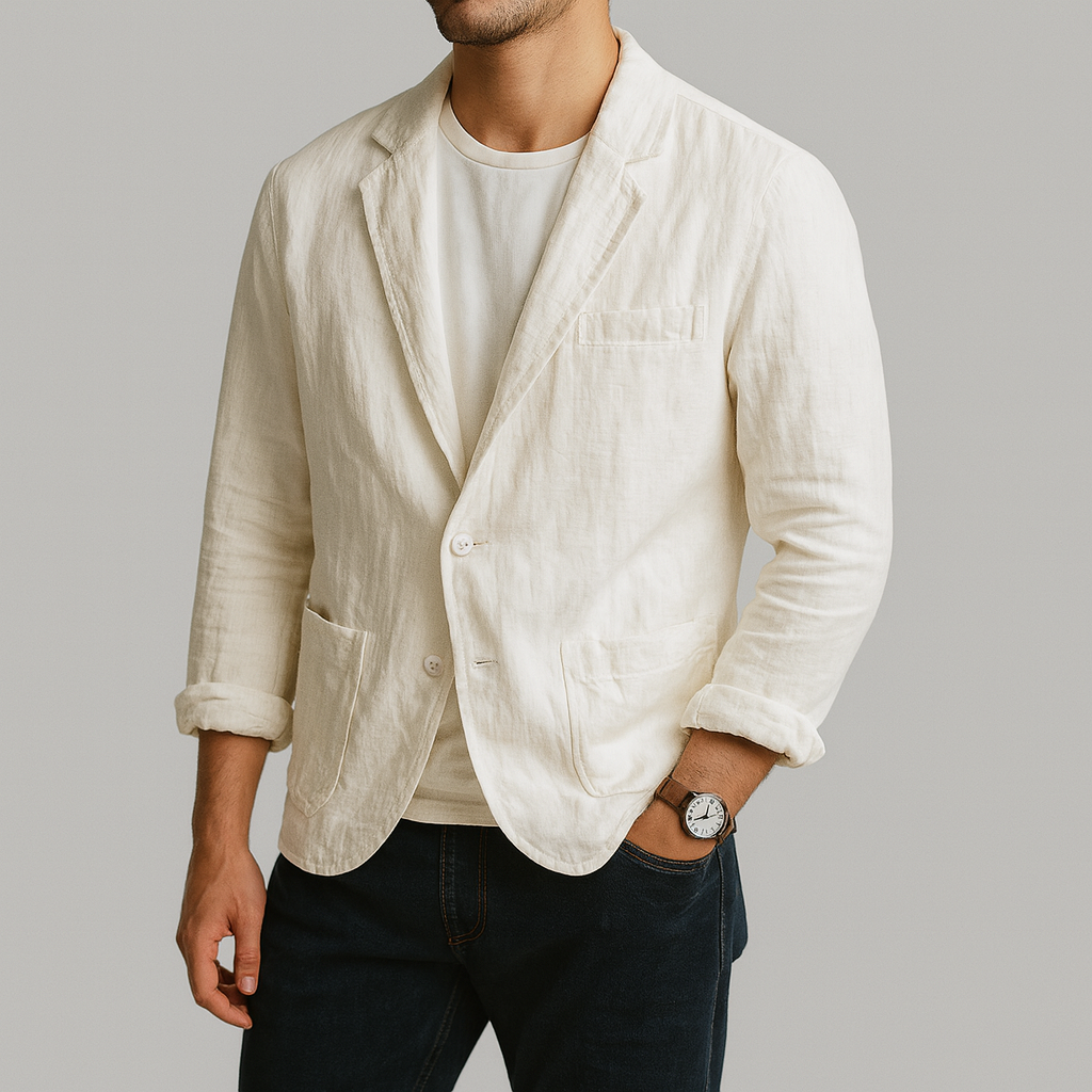 Cade | Men's Single-Breasted Linen Blend Summer Blazer
