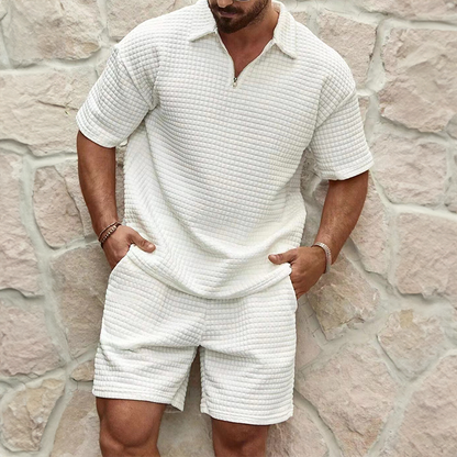 Gerald | Men's Half-Zip Polo & Shorts Summer Set