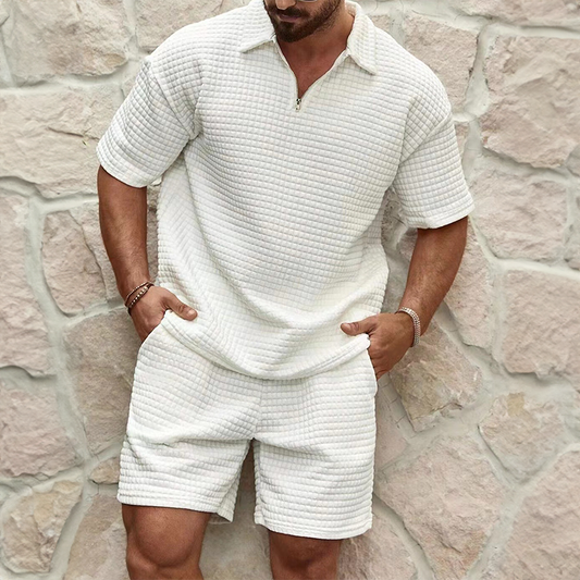 Gerald | Men's Half-Zip Polo & Shorts Summer Set