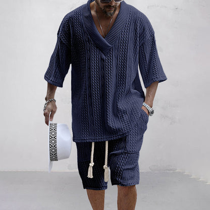 Joco | Men's Knit V-Neck & Shorts Set