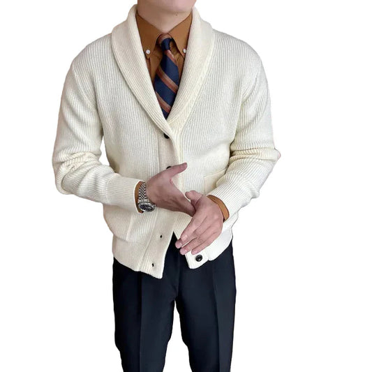 Enzo | Men's Button-Front Shawl Collar Cardigan