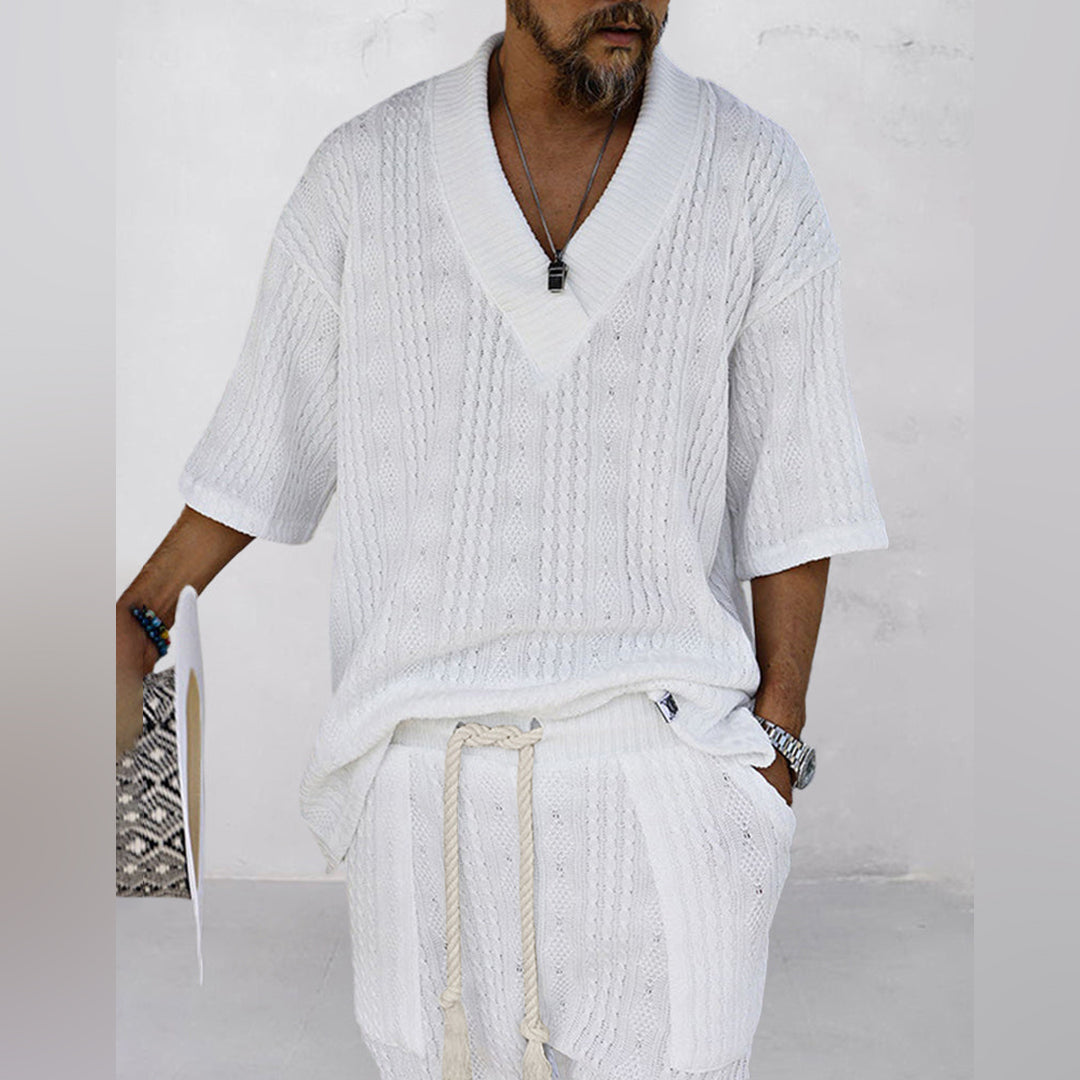 Joco | Men's Knit V-Neck & Shorts Set